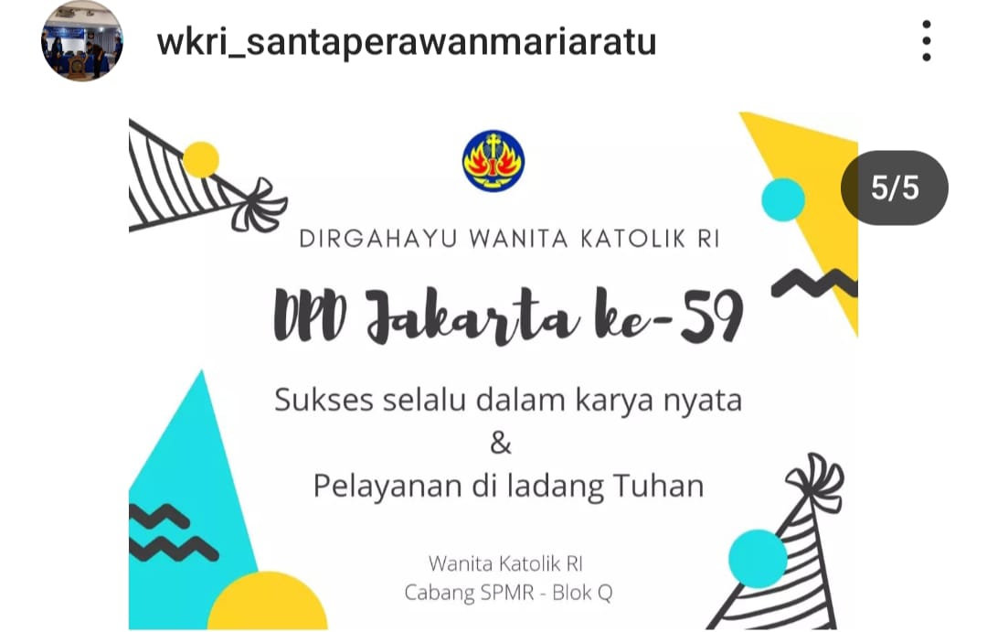 Mengikuti Misa HUT ke-59       Wanita Katolik RI DPD Jakarta